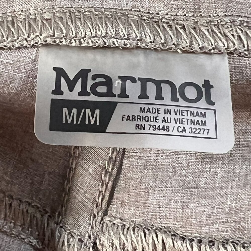 Marmot Taupe Brown Capri Pants Drawstring Elastic Waist Lightweight Med Hiking - Picture 6 of 13